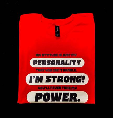 A red shirt with white text on it

AI-generated content may be incorrect.
